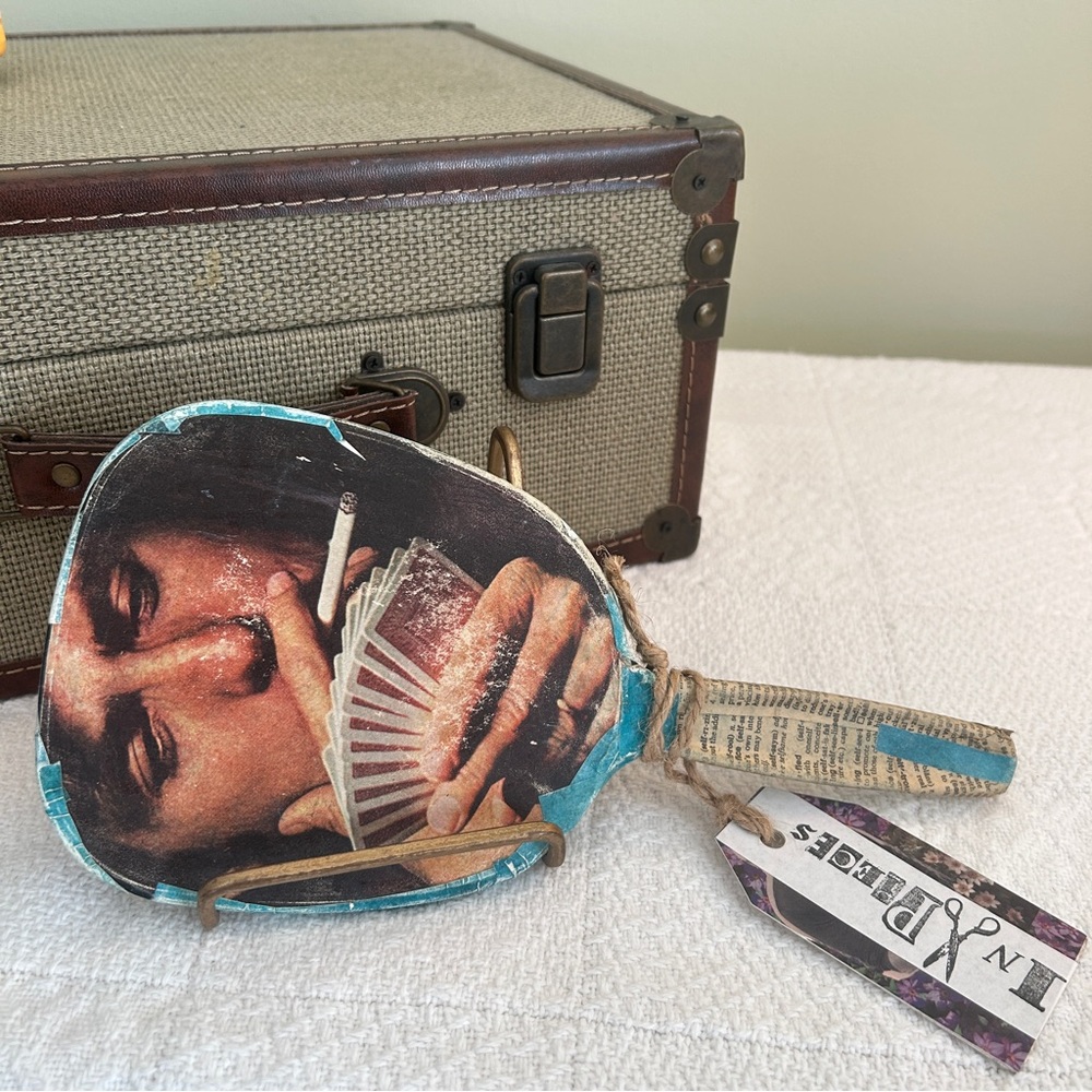 Handmade Altered Hand Mirror – Whimsical Collage Art | One of a Kind